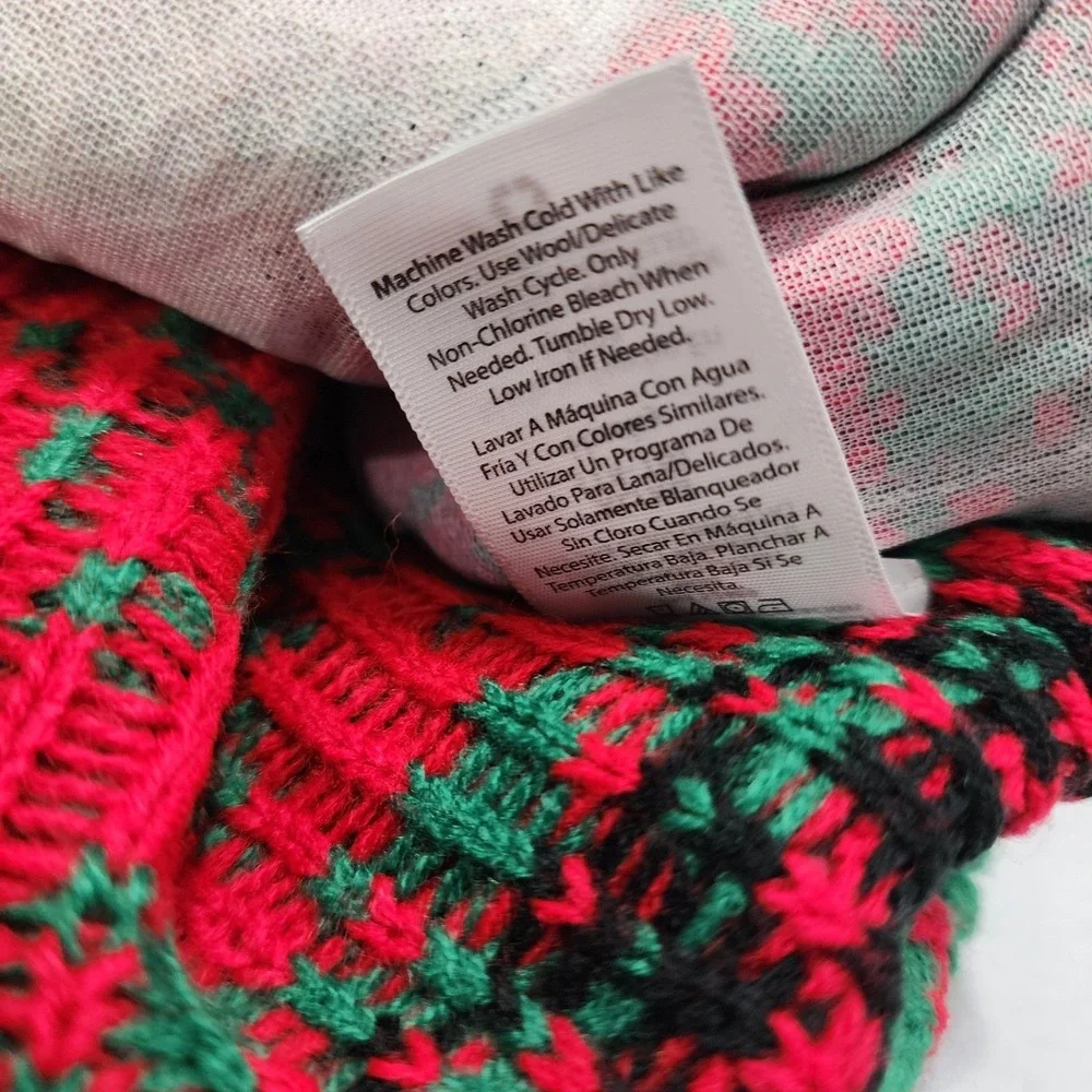 Holiday Time Boys XL 14-16 Husky Christmas Sweater Llama FaLaLaLaLlama Red Green